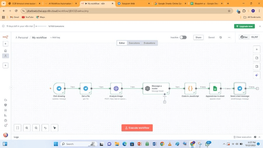 Engineering Drawing Material Extraction Workflow screenshot 1